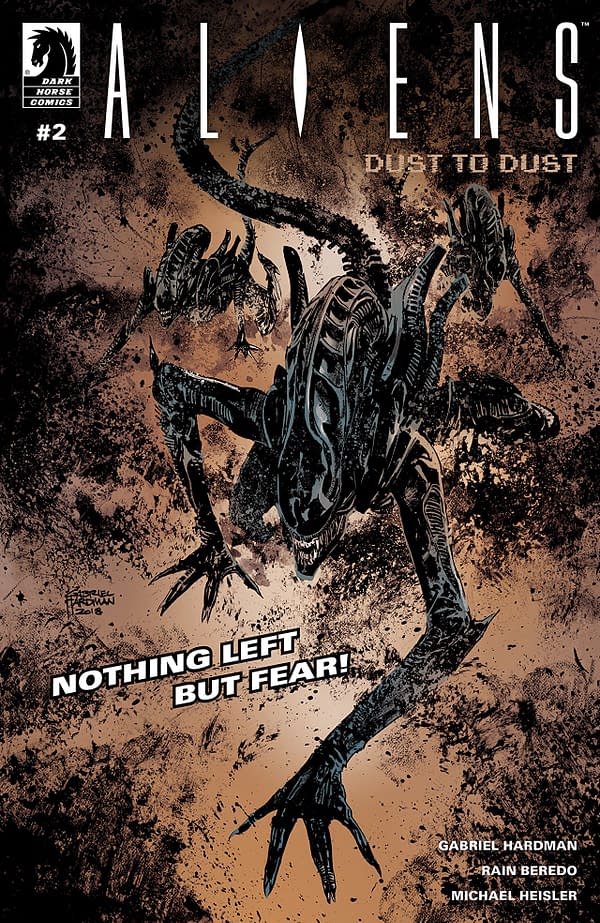 Aliens: Dust to Dust #2 cover by Gabriel Hardman