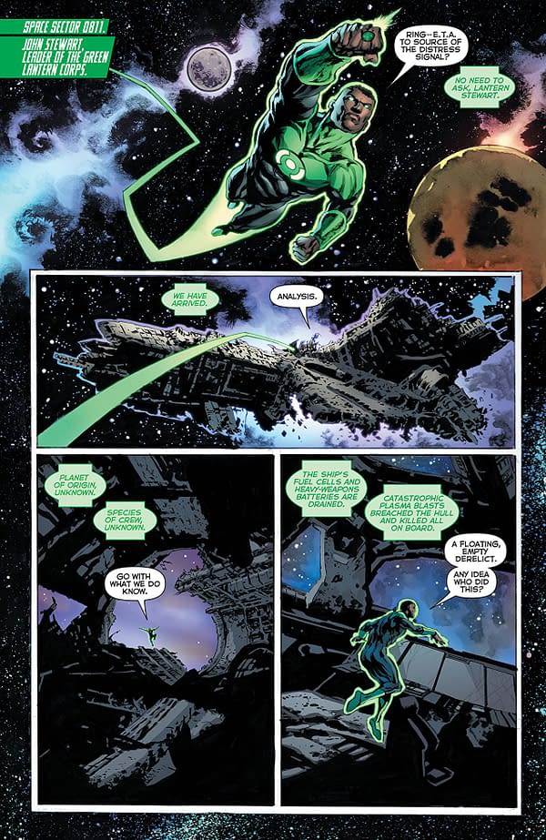 Green Lanterns #50 art by Mike Perkins and Andy Troy