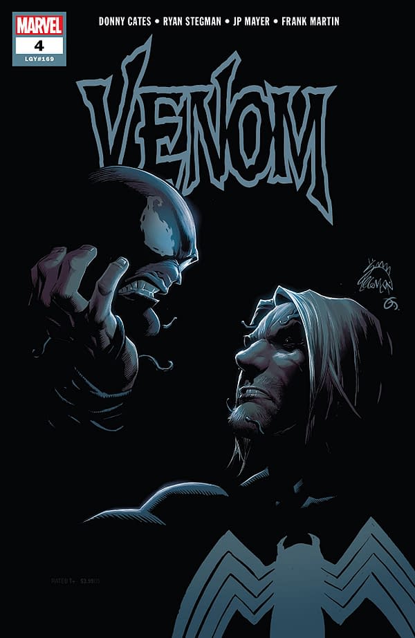Venom #4 cover by Ryan Stegman, JP Mayer, and Frank Martin