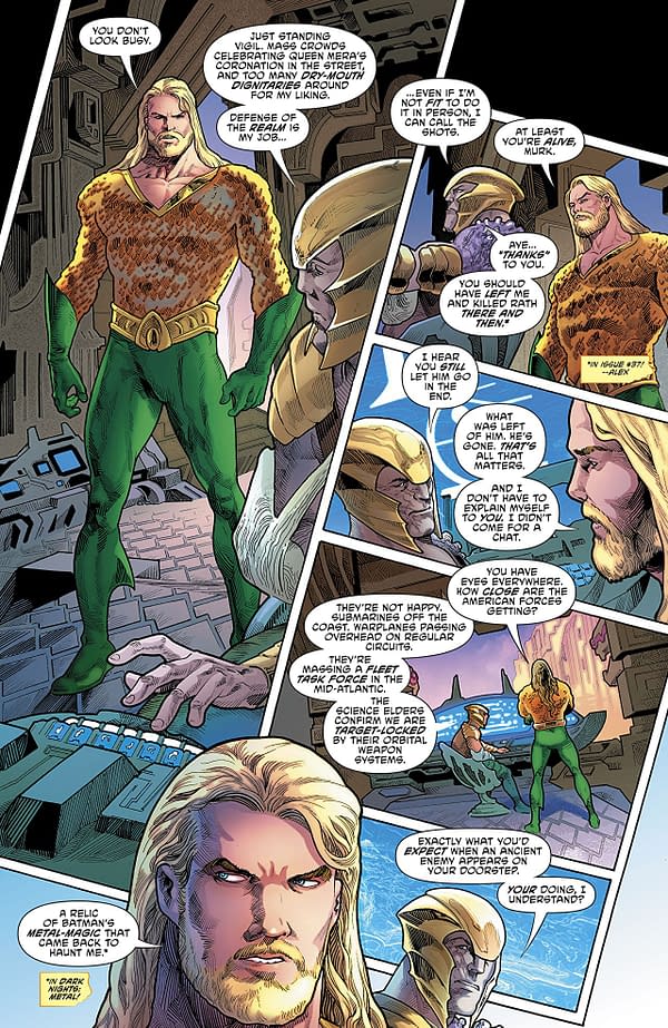 Aquaman #39 art by Joe Bennett, Vicente Cifuentes, and Adriano Lucas