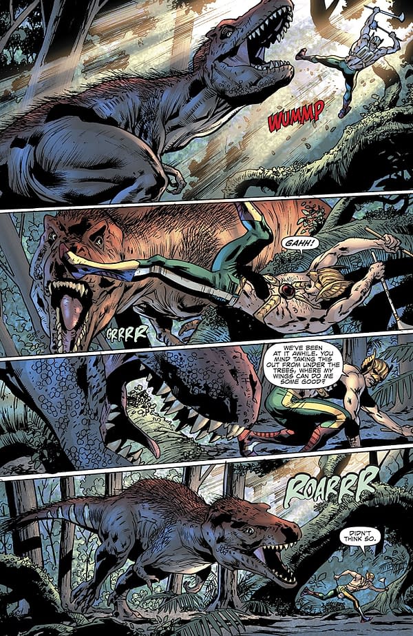 Hawkman #3 art by Bryan Hitch, Andrew Currie, Paul Neary, Alex Sinclair, and Jeremiah Skipper