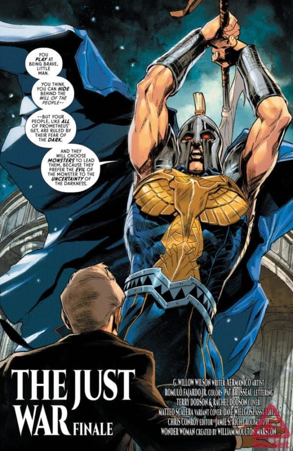 It's Ares's Axe Vs Democracy in Wonder Woman #62