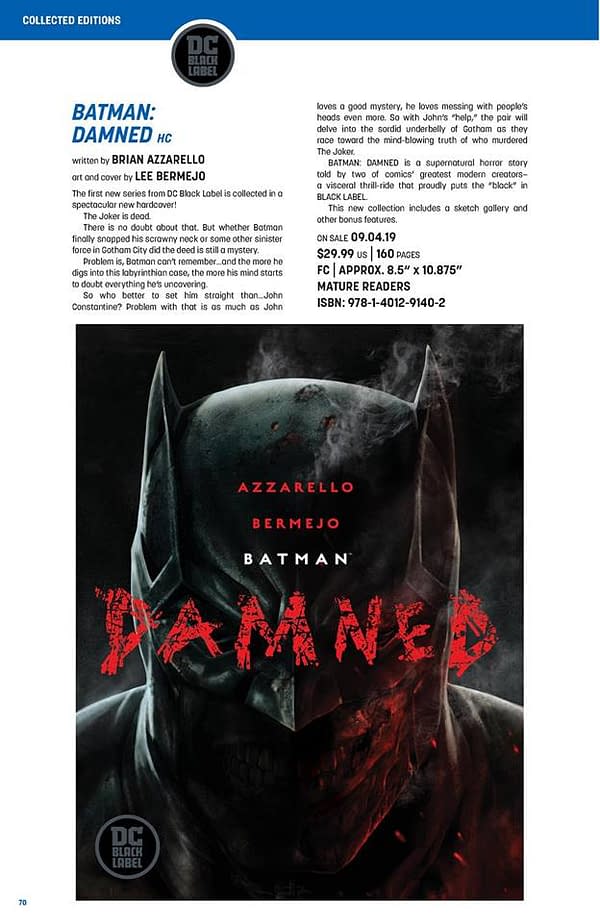Batman And The Outsiders #1 and Batman Damned #3 Return in May
