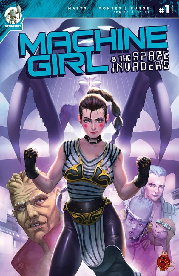 Machine Girl and the Space Invaders cover. Credit: Red 5 Comics.
