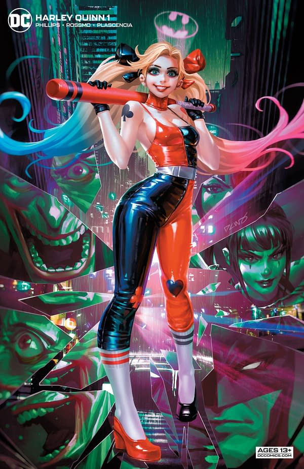 The Derrick Chew cardstock variant cover to Harley Quinn #1, by Stephanie Phillips and Riley Rossmo, in stores on Tuesday, March 23rd, 2021 from DC Comics.