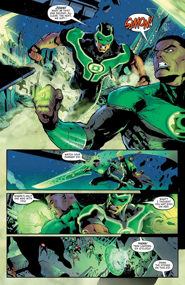 Interior preview page from Green Lantern #1, by Geoffrey "Jeffrey" Thorne and Dexter Soy, in stores April 6th from DC Comics