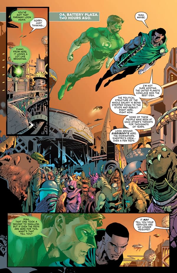 Interior preview page from Green Lantern #1, by Geoffrey "Jeffrey" Thorne and Dexter Soy, in stores April 6th from DC Comics