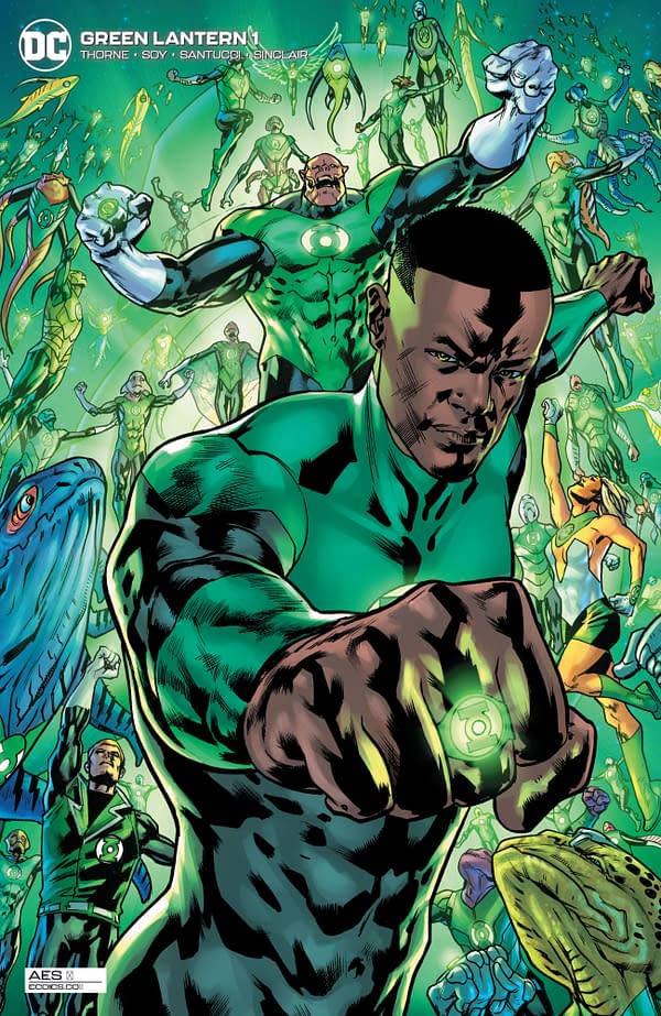 The Bryan Hitch card stock variant cover to Green Lantern #1, by Geoffrey "Jeffrey" Thorne and Dexter Soy, in stores April 6th from DC Comics