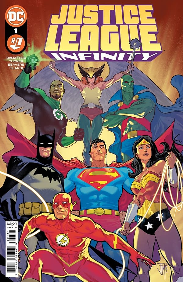 The main cover to Justice League Infinity