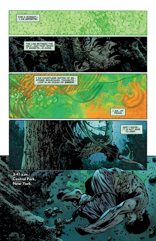 Interior preview page from The Swamp Thing #2, by Ram V and Mike Perkins, in stores from DC Comics on Tuesday, April 6th, 2021.
