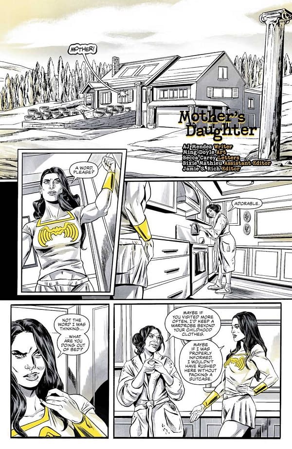 Interior preview page from WONDER WOMAN BLACK & GOLD #1 (OF 6) CVR A JEN BARTEL