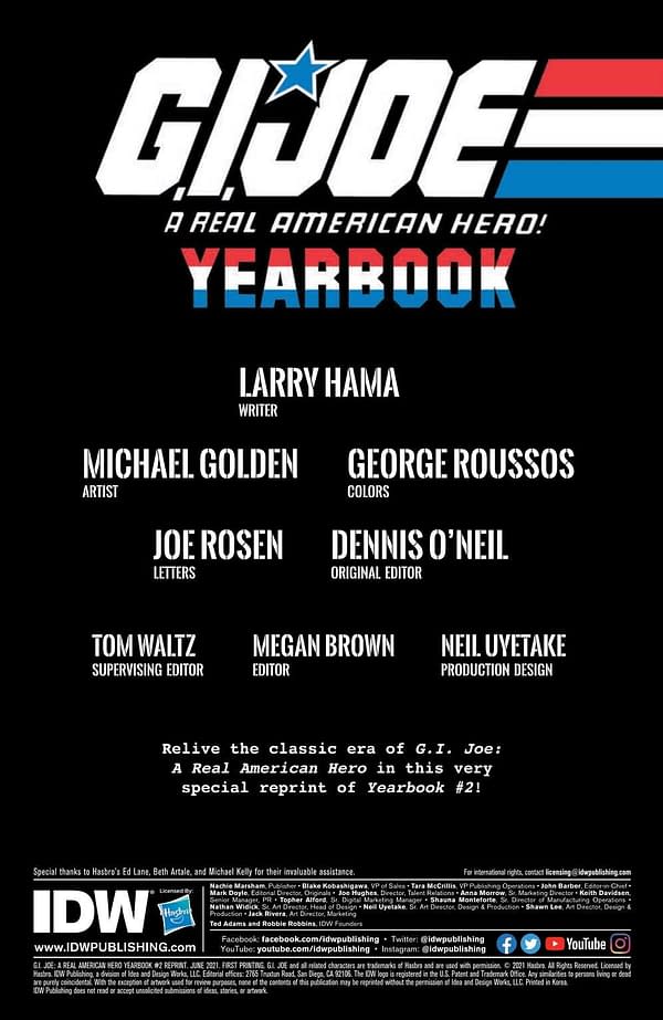 Interior preview page from GI JOE A REAL AMERICAN HERO YEARBOOK #2