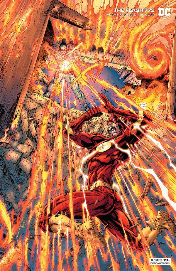 Variant cover to 0521DC120 FLASH #772, by (W) Jeremy Adams (A) Will Conrad (CA) Brandon Peterson, in stores Tuesday, July 20, 2021 from DC Comics