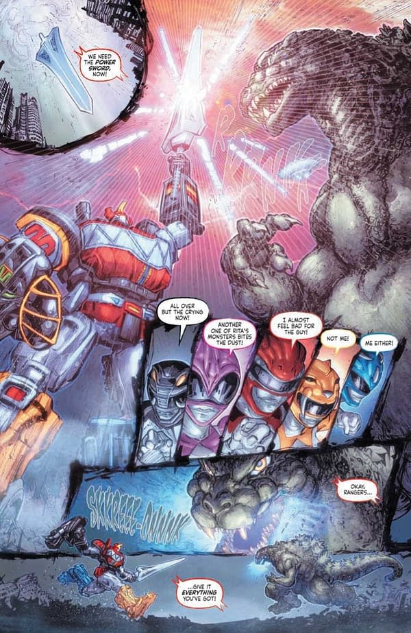 Interior preview page from Godzilla vs. The Mighty Morphin Power Rangers #2