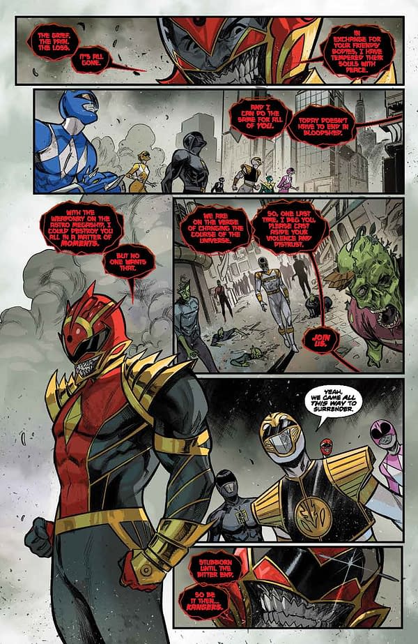 Interior preview page from Mighty Morphin Power Rangers #100