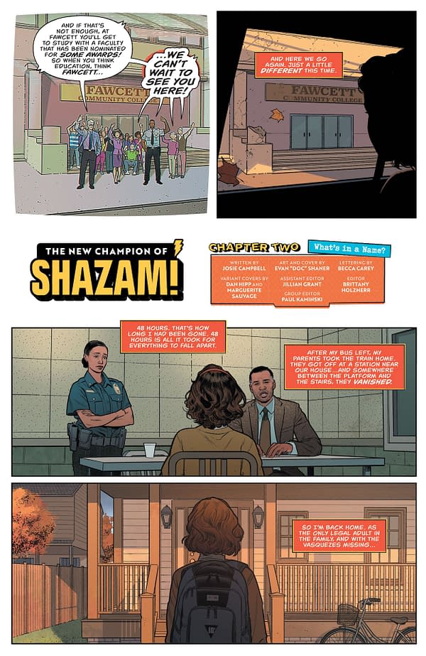 Interior preview page from New Champion of Shazam #2