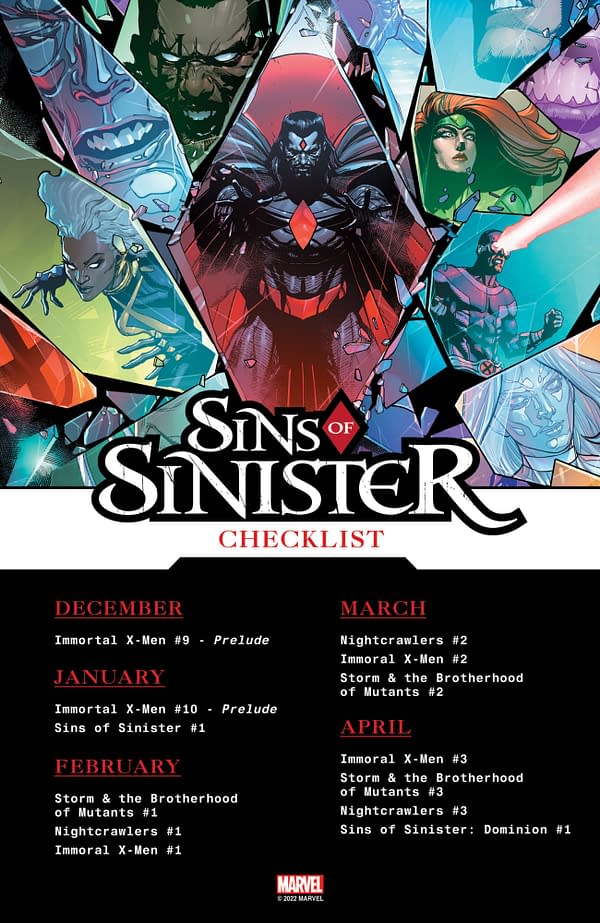 X-MenL Sins Of Sinister Solicits & Solicitations For March 2023