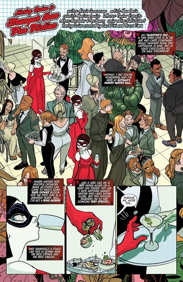 Interior preview page from DC's Harley Quinn Romances #1