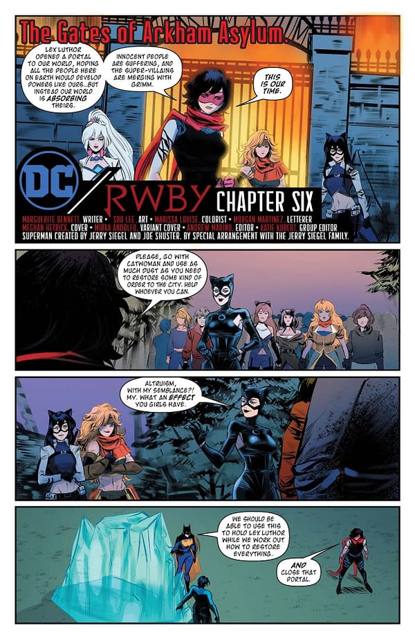 Interior preview page from DC RWBY #6