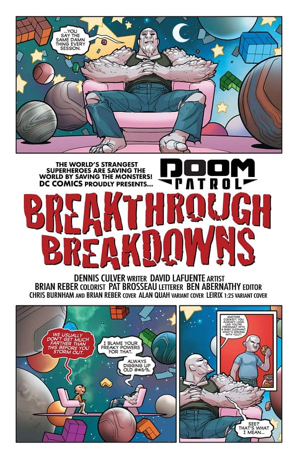 Interior preview page from Unstoppable Doom Patrol #4