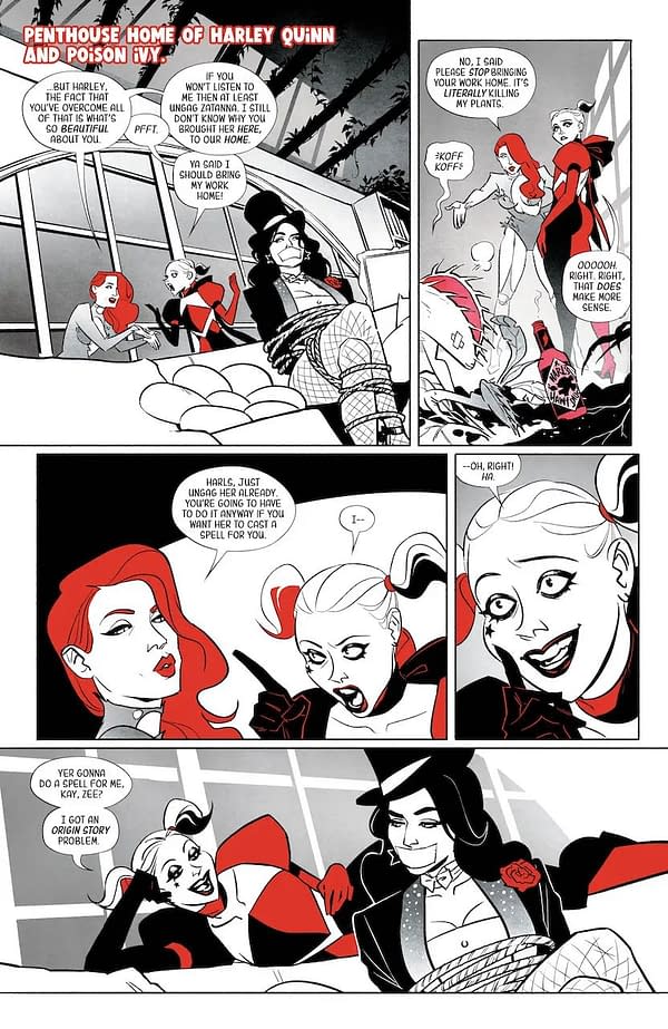 Interior preview page from Harley Quinn: Black + White + Redder #2