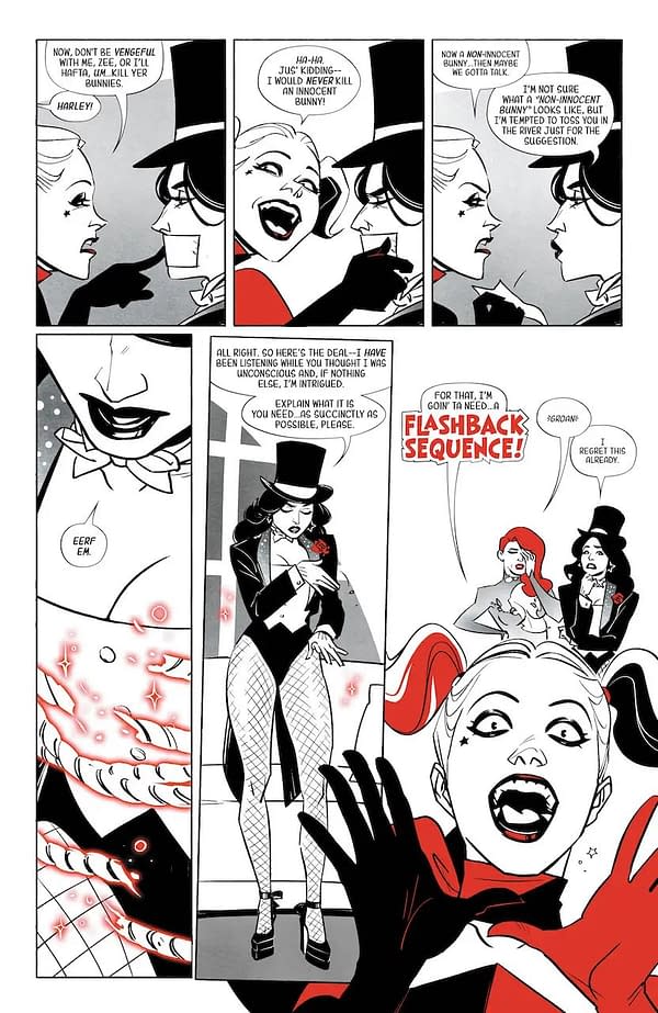 Interior preview page from Harley Quinn: Black + White + Redder #2