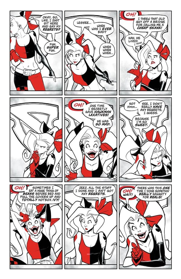 Interior preview page from Harley Quinn: Black + White + Redder #3