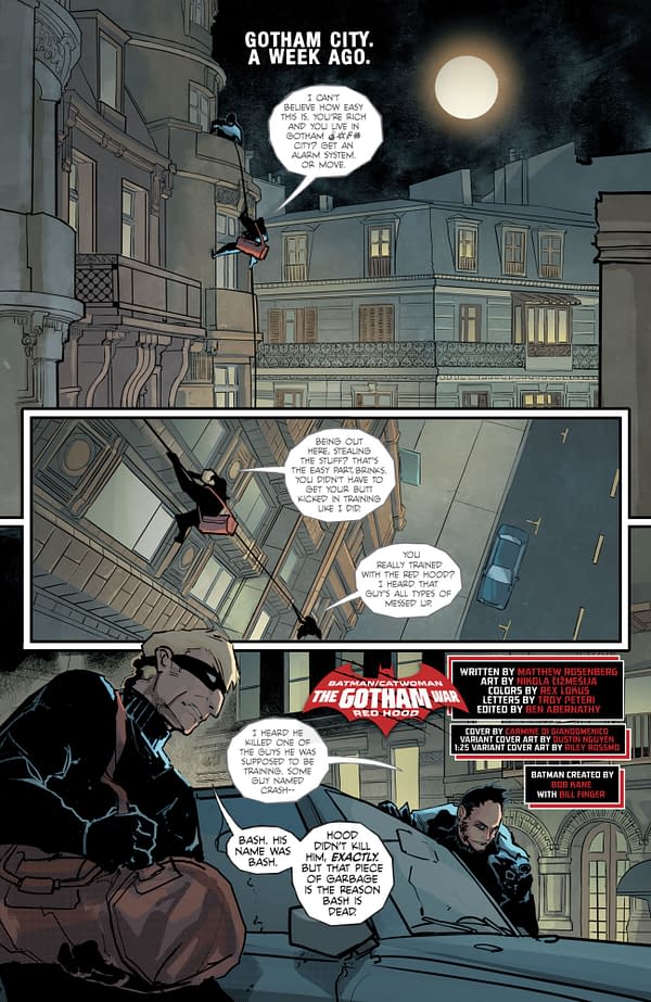 Interior preview page from Batman/Catwoman: The Gotham War - Red Hood #2