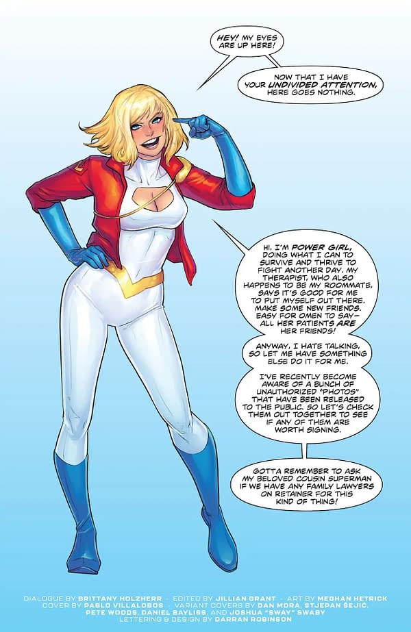 Interior preview page from Power Girl Uncovered #1