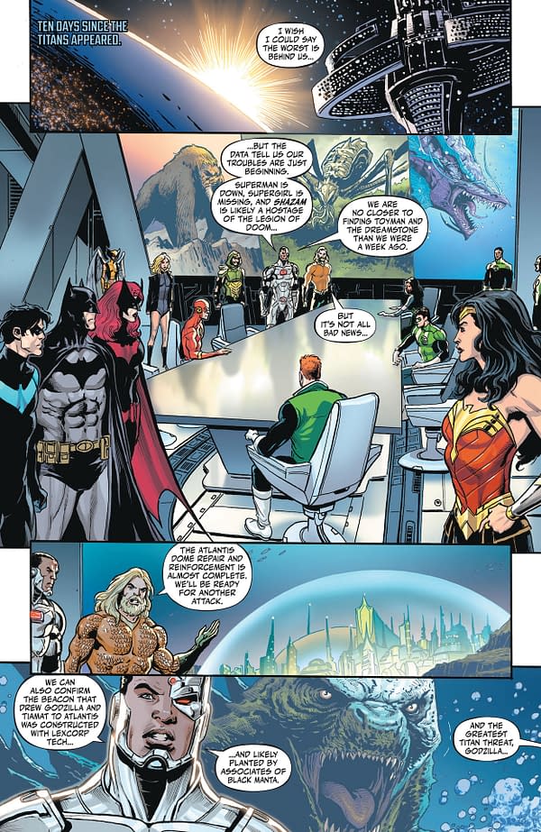 Interior preview page from Justice League vs. Godzilla vs. Kong #6