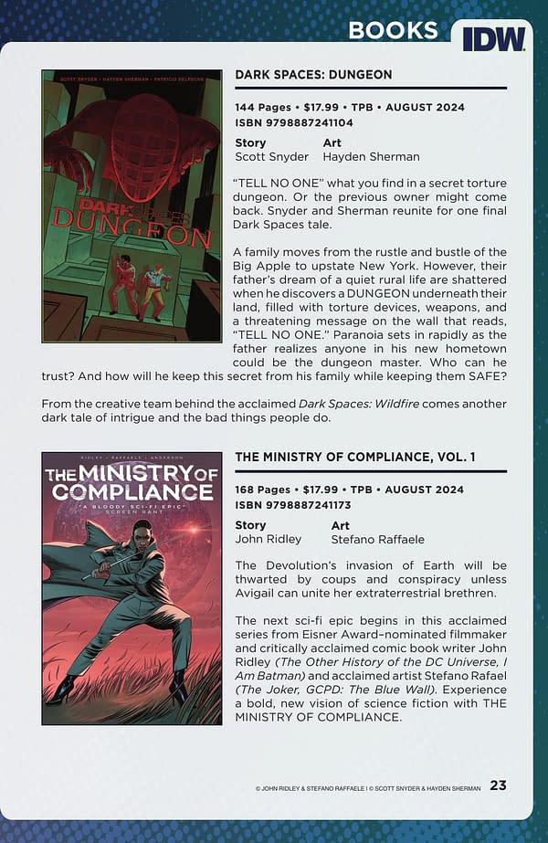 IDW Entertainment August 2024 Solicits