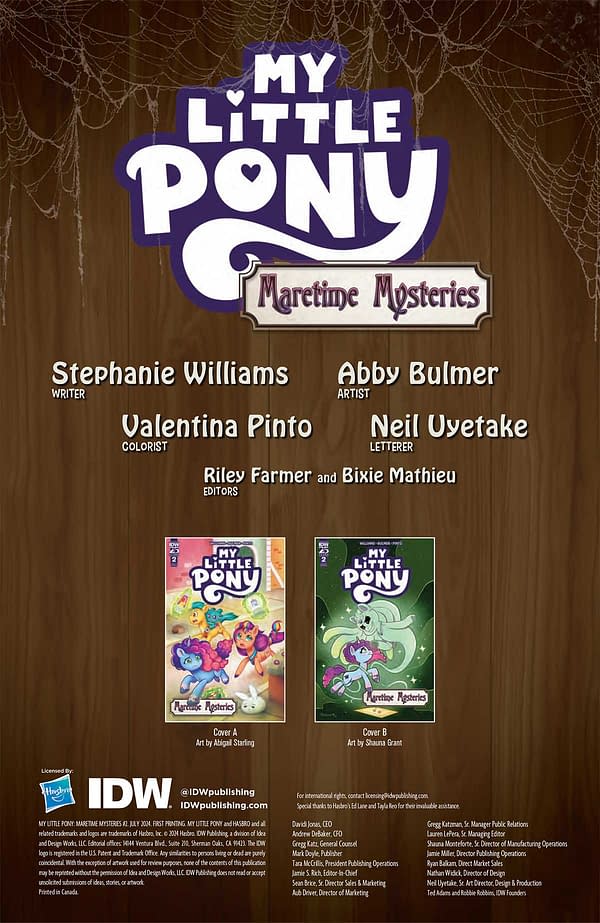 Interior preview page from MY LITTLE PONY: MARETIME MYSTERIES #2 ABIGAIL STARLING COVER