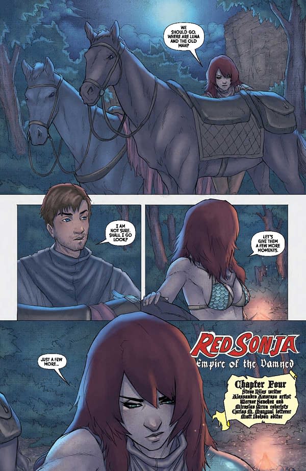 Interior preview page from Red Sonja: Empire of the Damned #4