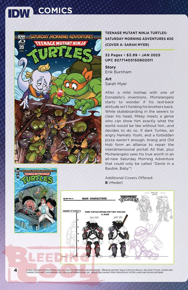 IDW December 2024 Solicits, TMNT, Naruto, Sonic & Star Wars