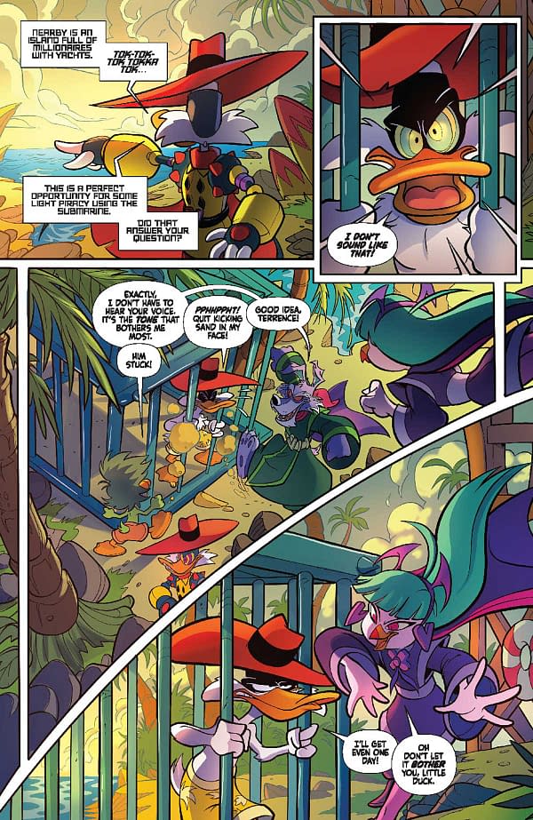 Preview page from FEB240274 Negaduck #8, by (W) Jeff Parker (A) Ciro Cangialosi (CA) Drew Moss, in stores Wednesday, September 18, 2024 from DYNAMITE