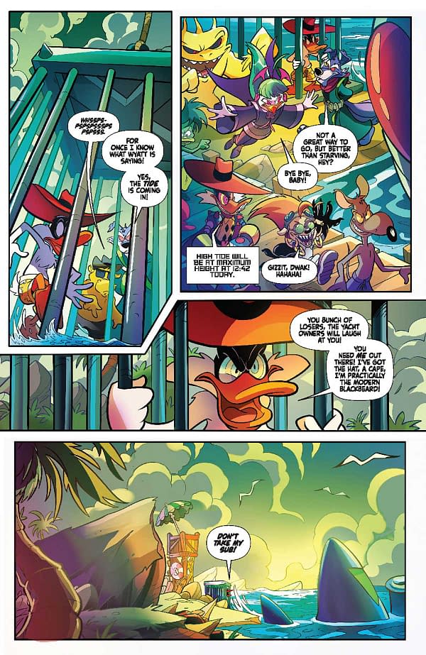 Preview page from FEB240274 Negaduck #8, by (W) Jeff Parker (A) Ciro Cangialosi (CA) Drew Moss, in stores Wednesday, September 18, 2024 from DYNAMITE