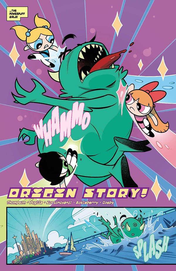 Preview image from JUL240176 Powerpuff Girls #3, by (W) Kelly Thompson (A) Karen Darboe (CA) Leonardo Romero, in stores Wednesday, September 18, 2024 from DYNAMITE