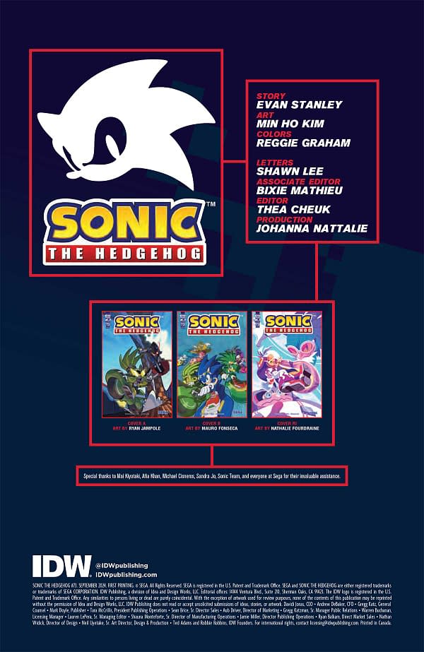 Interior preview page from SONIC THE HEDGEHOG #73 RYAN JAMPOLE COVER