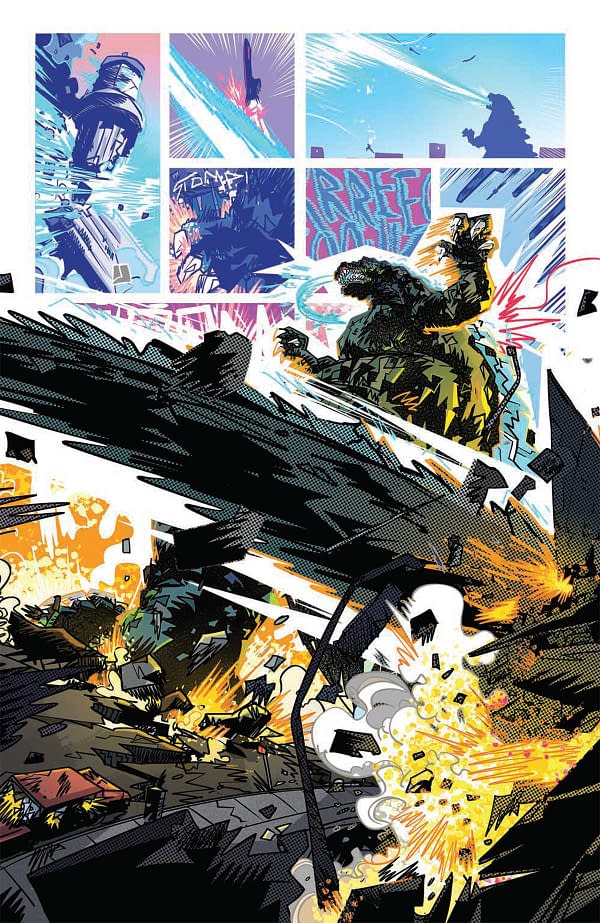 Interior preview page from GODZILLA: SKATE OR DIE #4 LOUIE JOYCE COVER