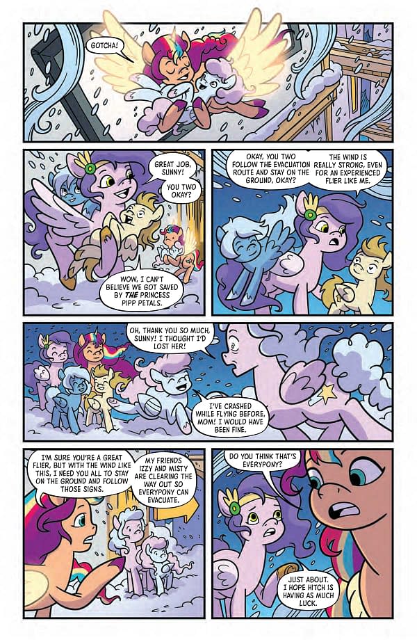 Interior preview page from MY LITTLE PONY: THE STORM OF ZEPHYR HEIGHTS #2 JUSTASUTA COVER