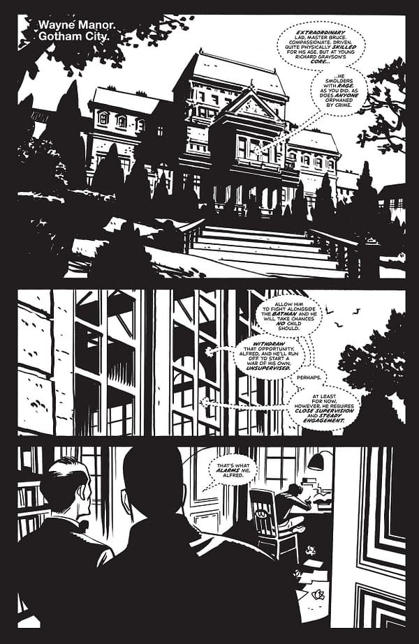 Interior preview page from Batman and Robin: Year One - Noir Edition #1