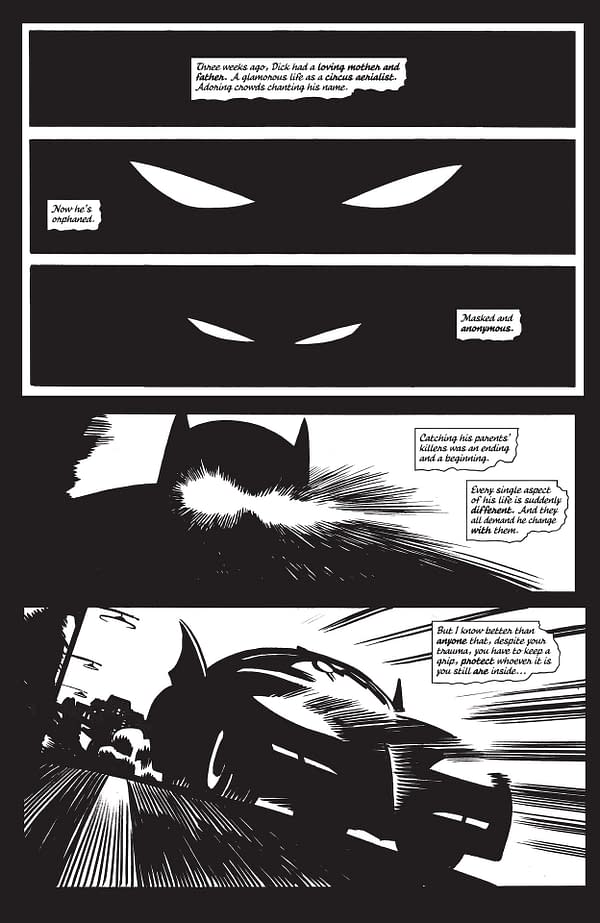 Interior preview page from Batman and Robin: Year One - Noir Edition #1