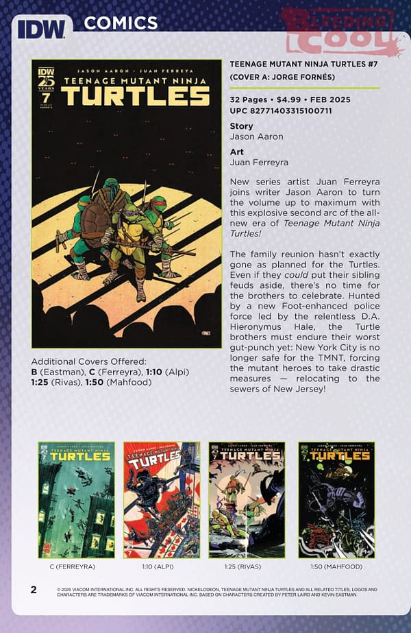IDW February 2025 Solicits