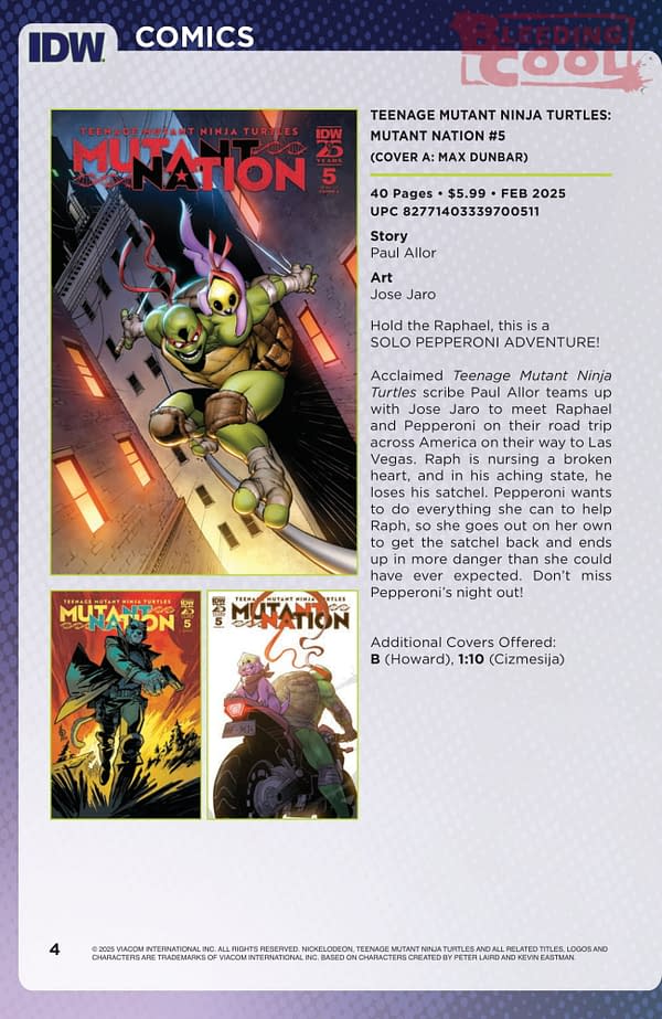 IDW February 2025 Solicits