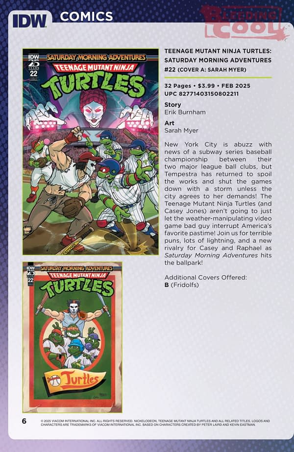 IDW February 2025 Solicits