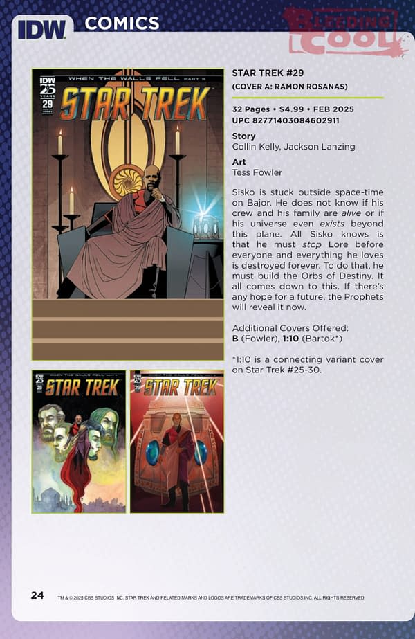 IDW February 2025 Solicits