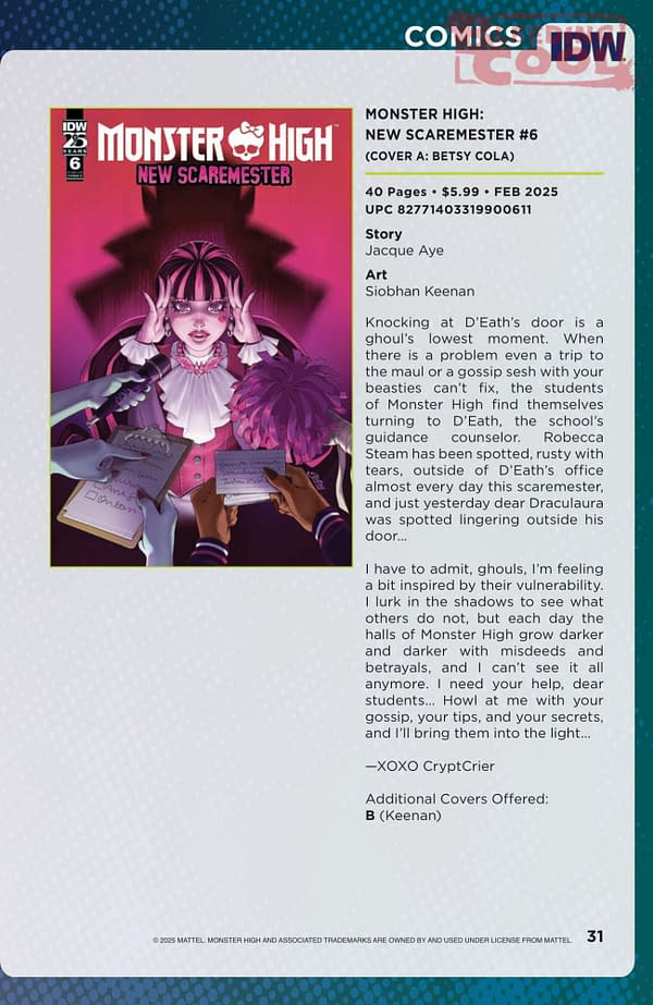 IDW February 2025 Solicits