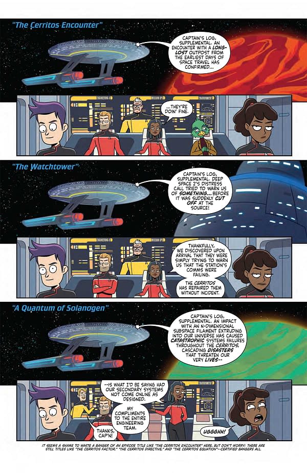 Interior preview page from STAR TREK: LOWER DECKS #1 DEREK CHARM COVER