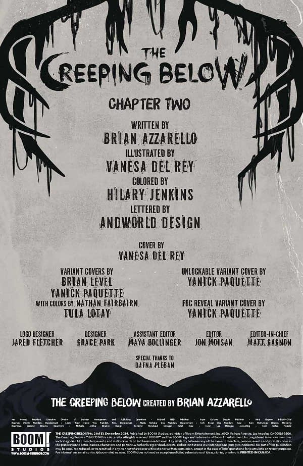 Interior preview page from The Creeping Below #2