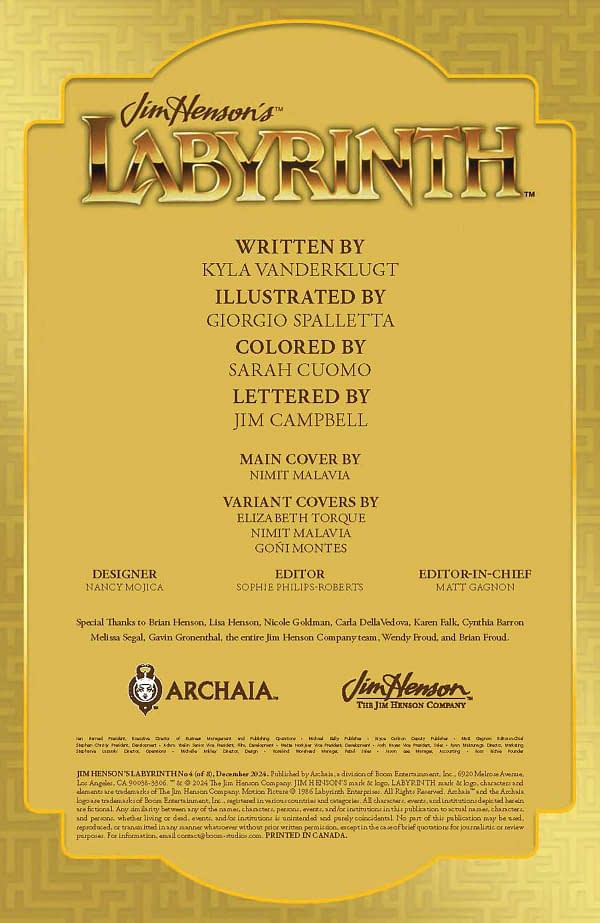 Interior preview page from Jim Henson's Labyrinth #4